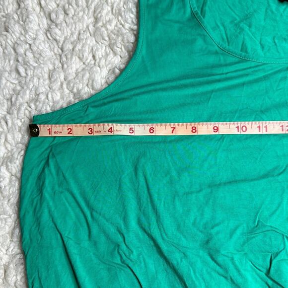 Susan Graver Teal LagenLook Tank Top Handkerchief Hem Line Plus Size Flowy - Picture 5 of 8